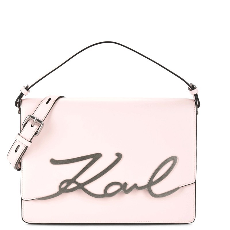Karl Lagerfeld borsa a mano con tracolla in pelle rosa cipria 3049 bag