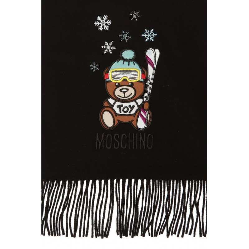 Moschino long wool scarf black 5293