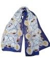 Moschino Foulard Sciarpa in seta blu Olivia 2248