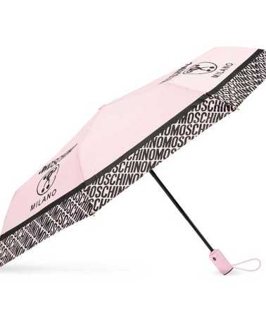 Moschino ombrello automatico rosa nero 8872