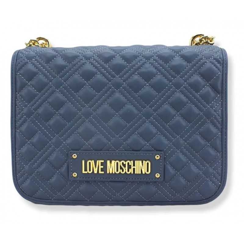 Love Moschino borsa a spalla denim blu trapuntata 4000